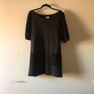 Black and grey sweater dress